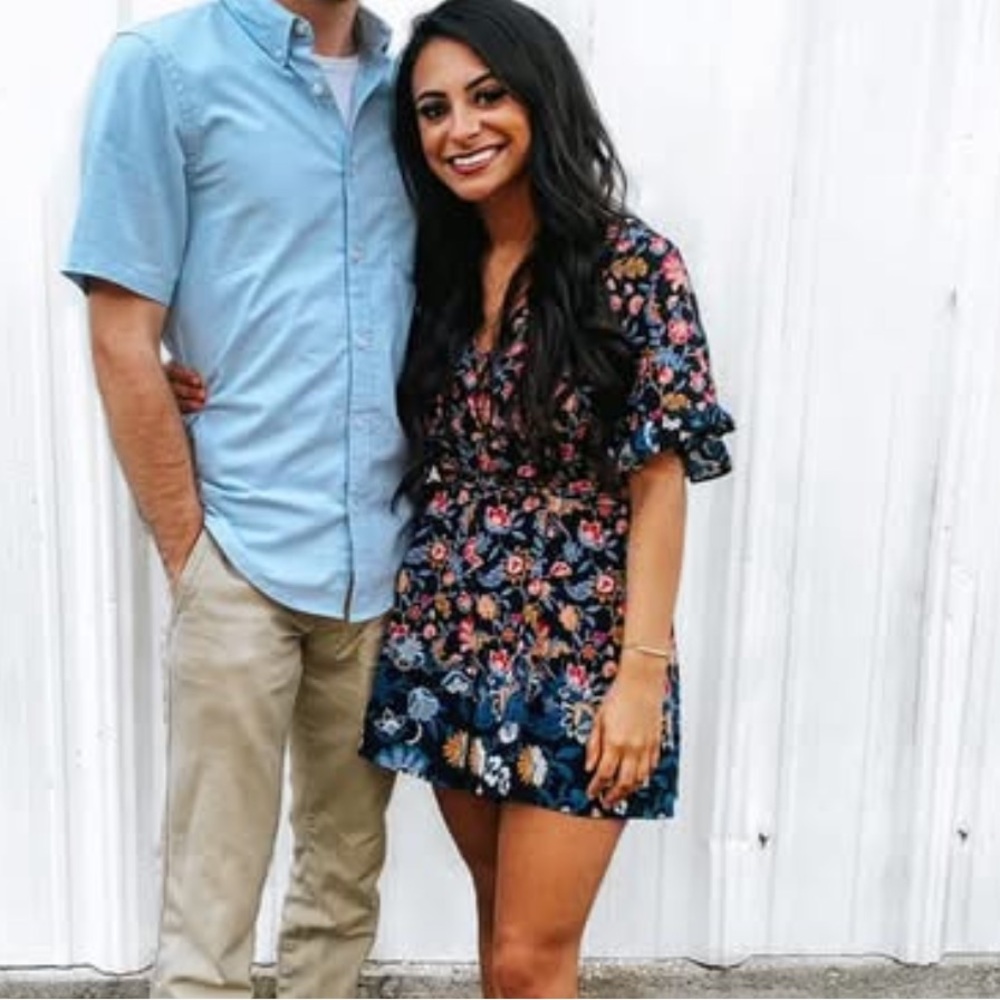 Floral Navy Romper